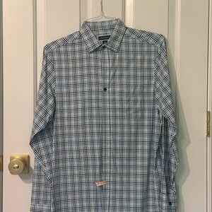 Club Room White and Blue Checkered Shirt